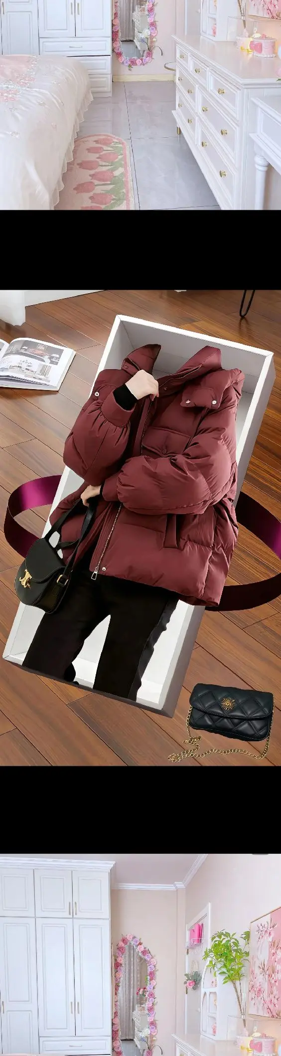 韩版中长连帽棉服，冬日的温暖与时尚担当   它那韩版独有的版型，自带一...