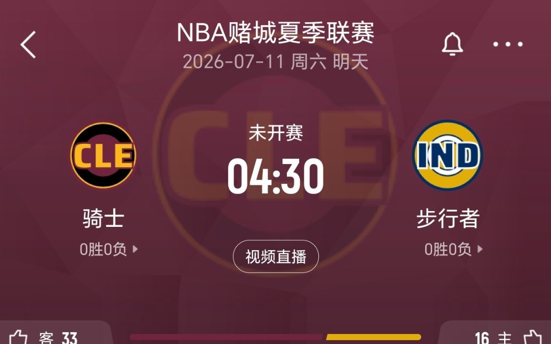 明天终于有点骑士的动静了期待34号秀的表现！nba夏季联赛