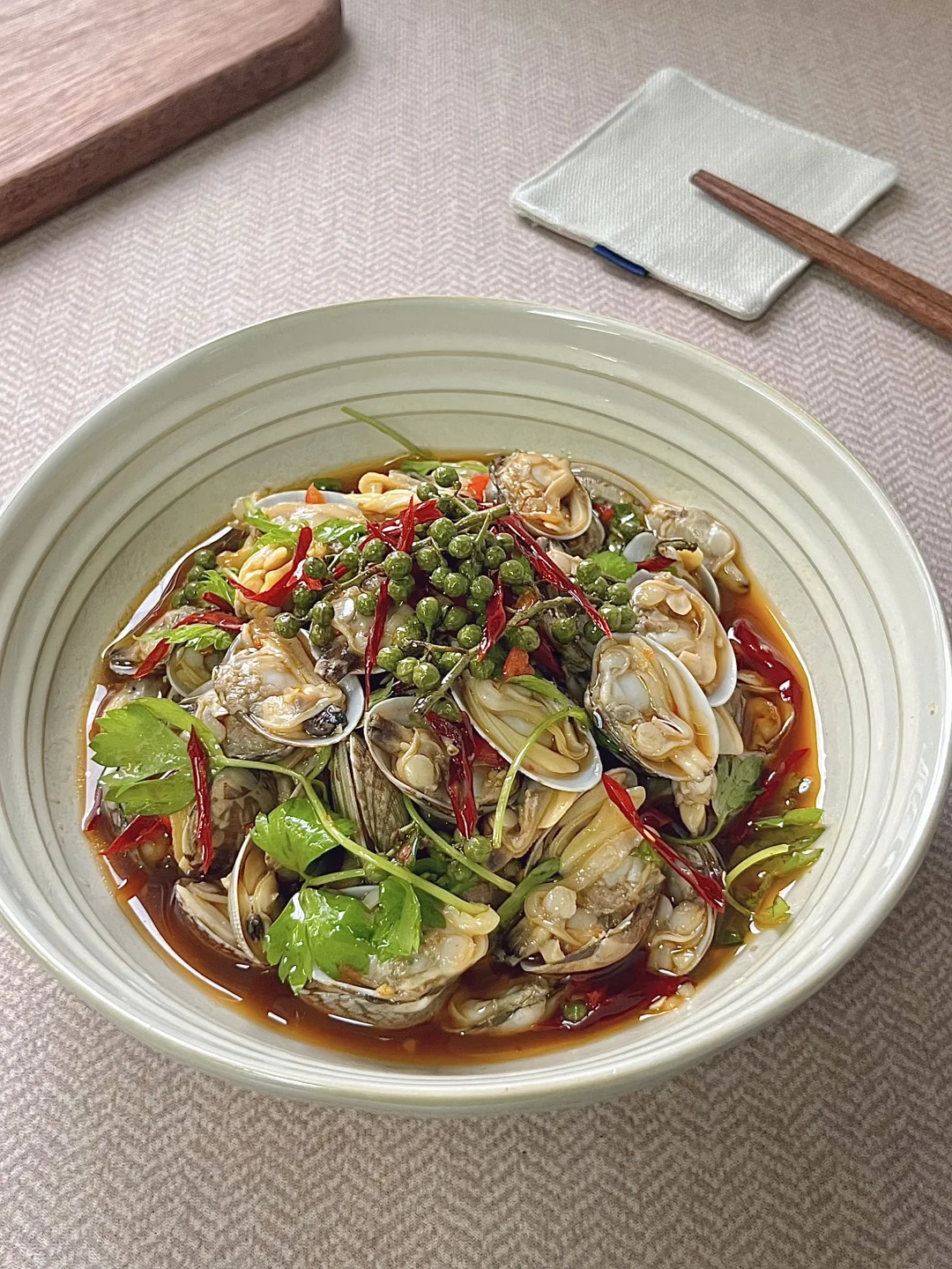 炝拌芥末花甲🤤炝香味十足🌶️开胃下酒菜