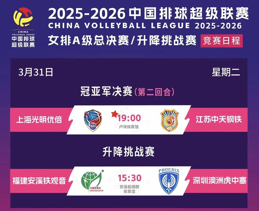 19：00 第二回合冠军争夺战即将打响，上海光明优倍与江苏中天钢铁将展开激烈对决