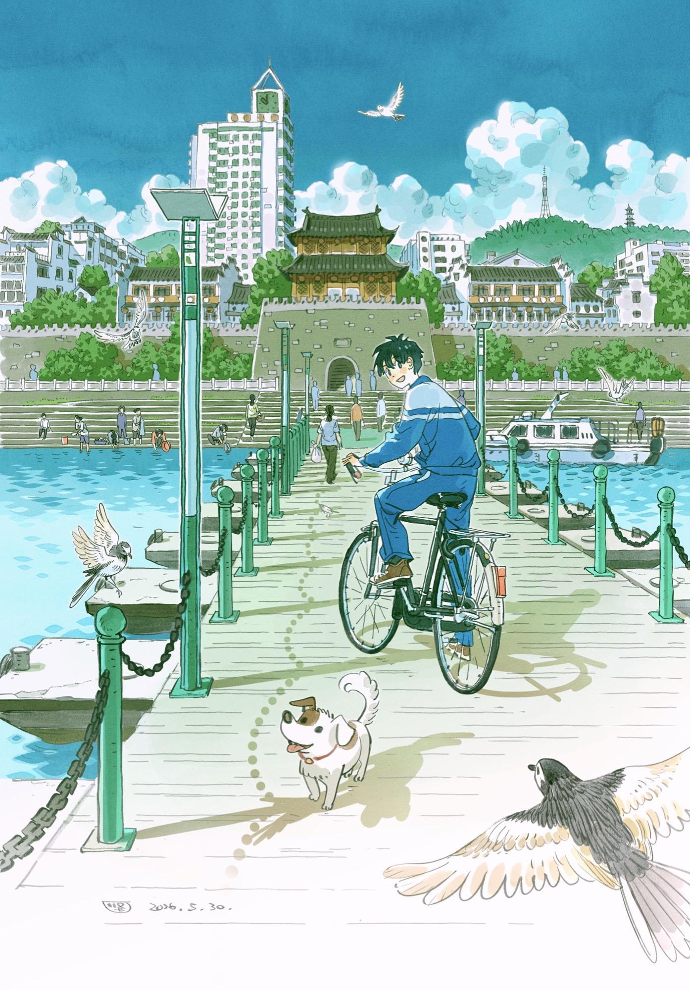 浮桥与飞鸟。五月初的线下活动上，一位读者送了张他在兰溪游玩时拍的照片给...