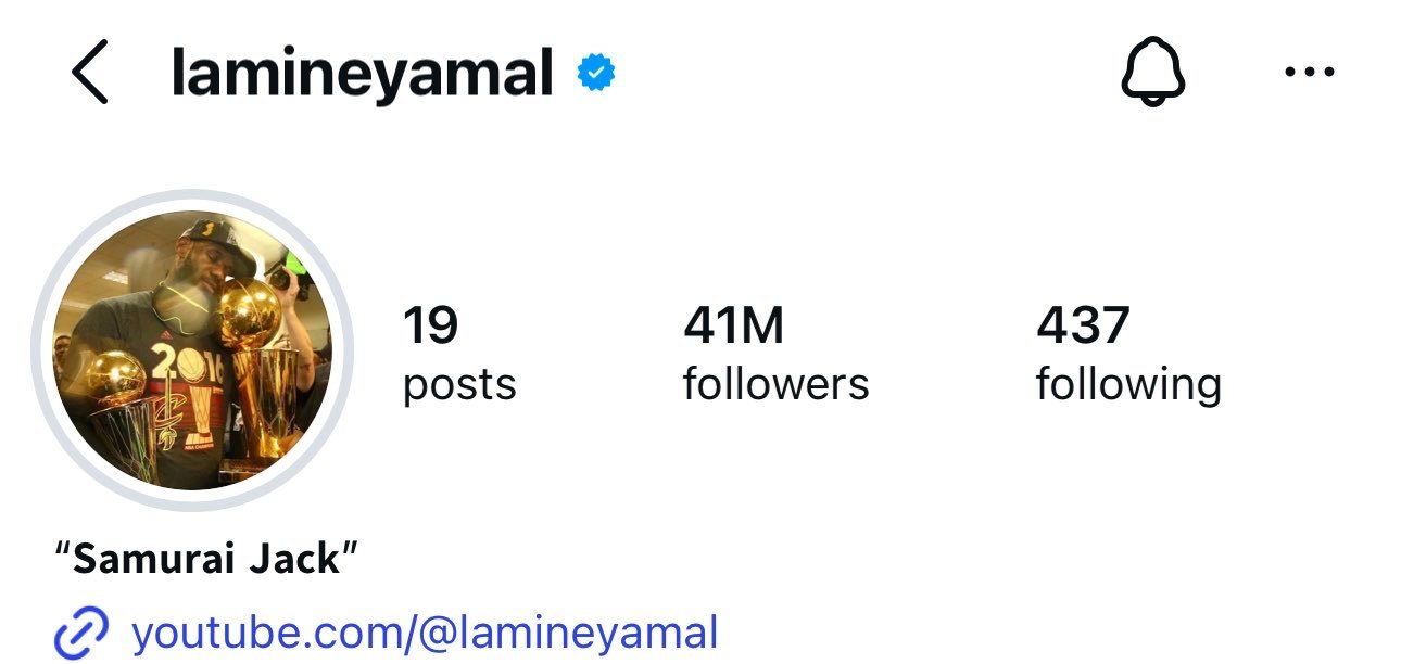 亚马尔ins新头像为勒布朗詹姆斯欧冠联赛马竞vs巴萨巴萨