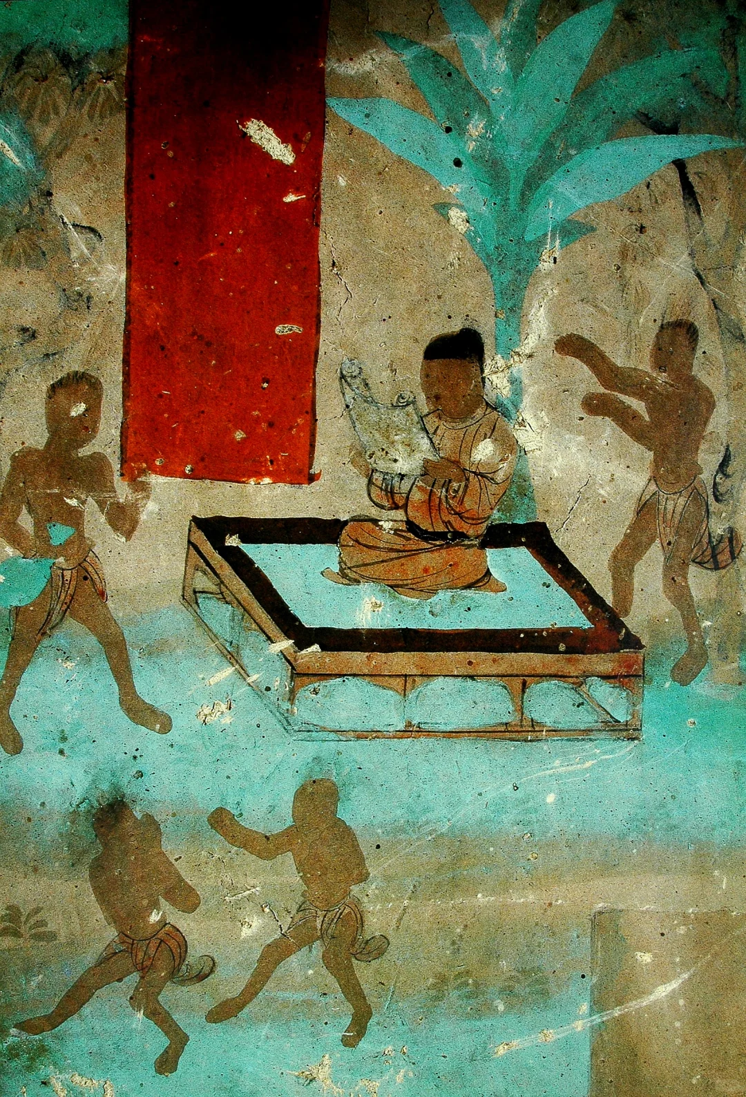 敦煌壁画，居中读书的人是在练习专注力吗？