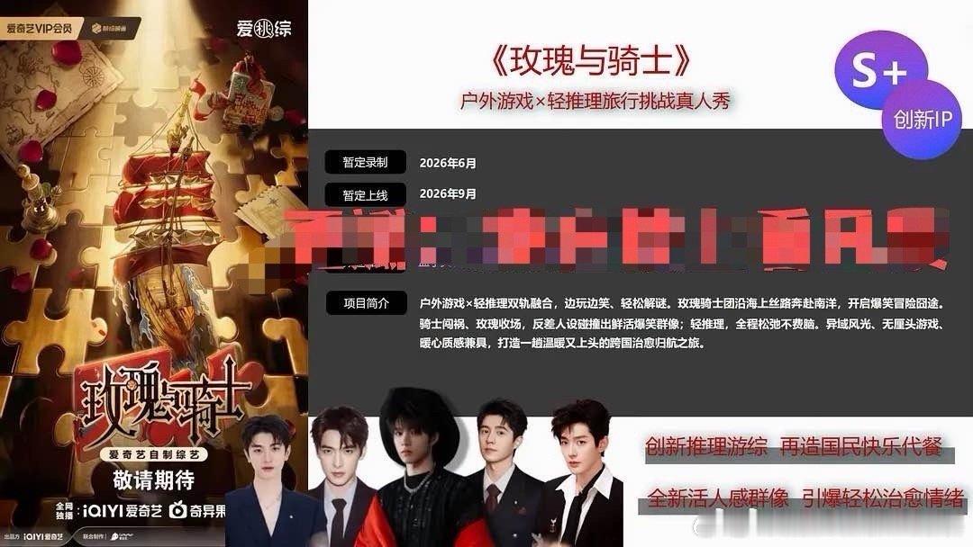 🥝综艺《玫瑰与骑士》嘉宾：娜扎、李昀锐、林一、刘耀文、刘学义 