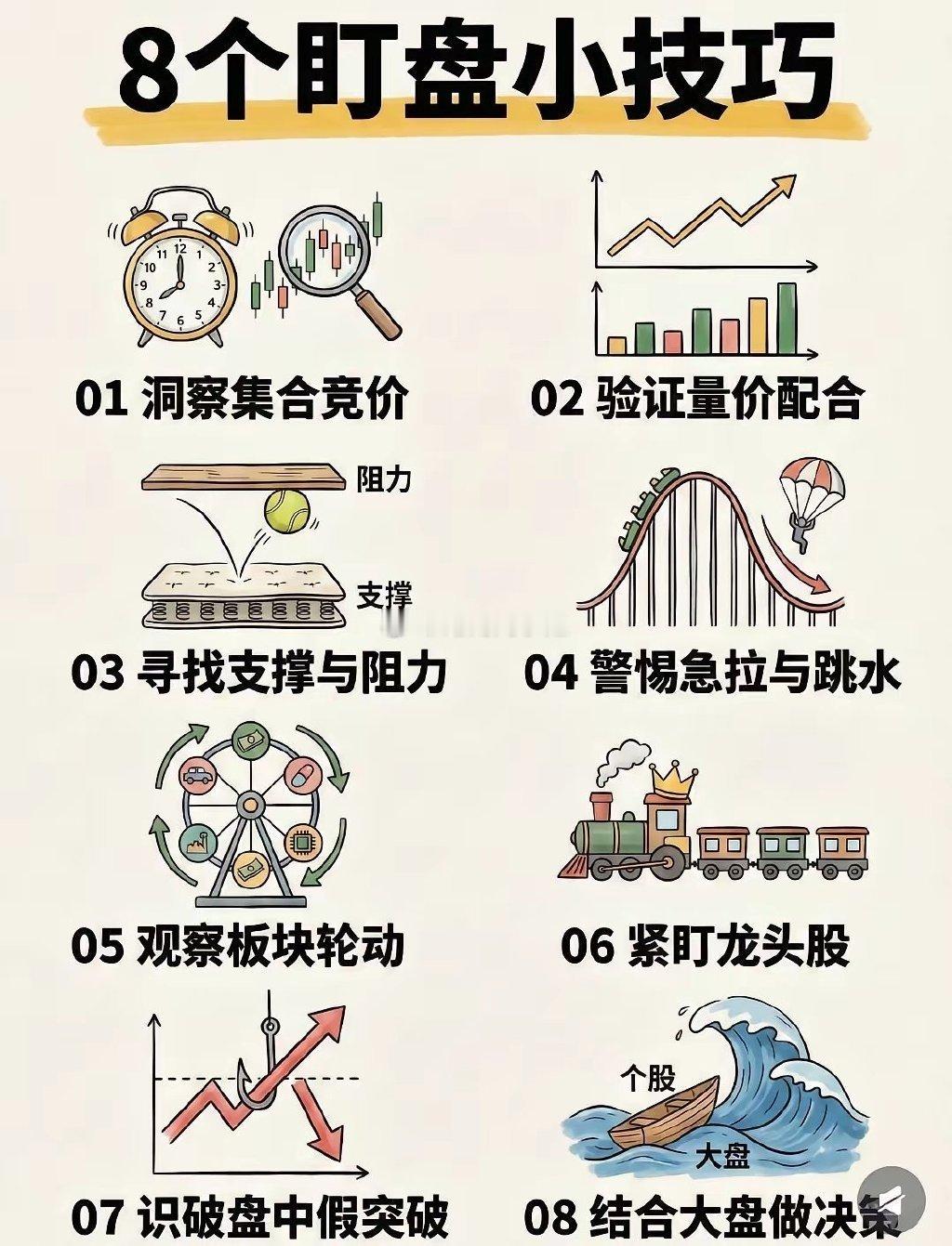 盯盘不是盲目盯K线，而是用这8个技巧看懂市场语言：从集合竞价预判情绪，用量价配合