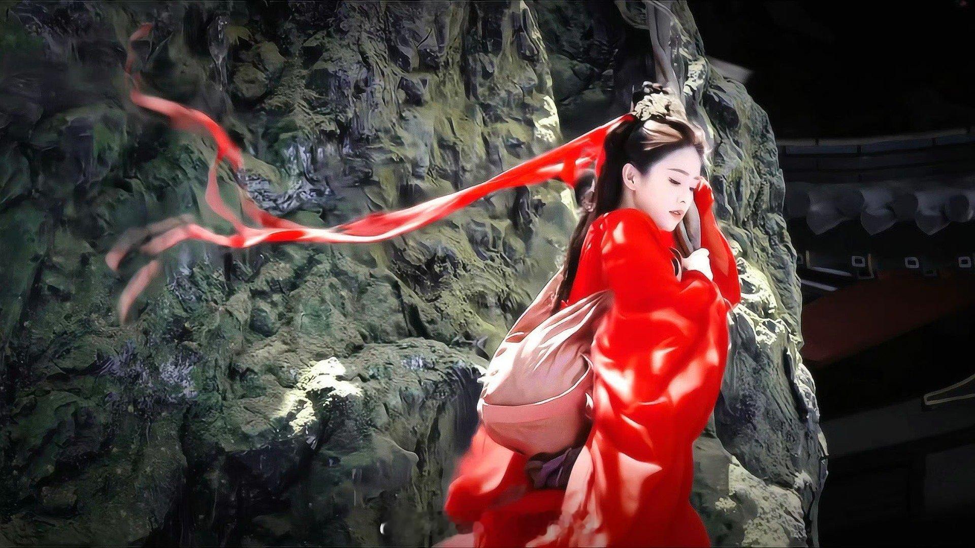 白鹿红衣造型倒是挺美的，明艳又灵动临江仙 ​​​