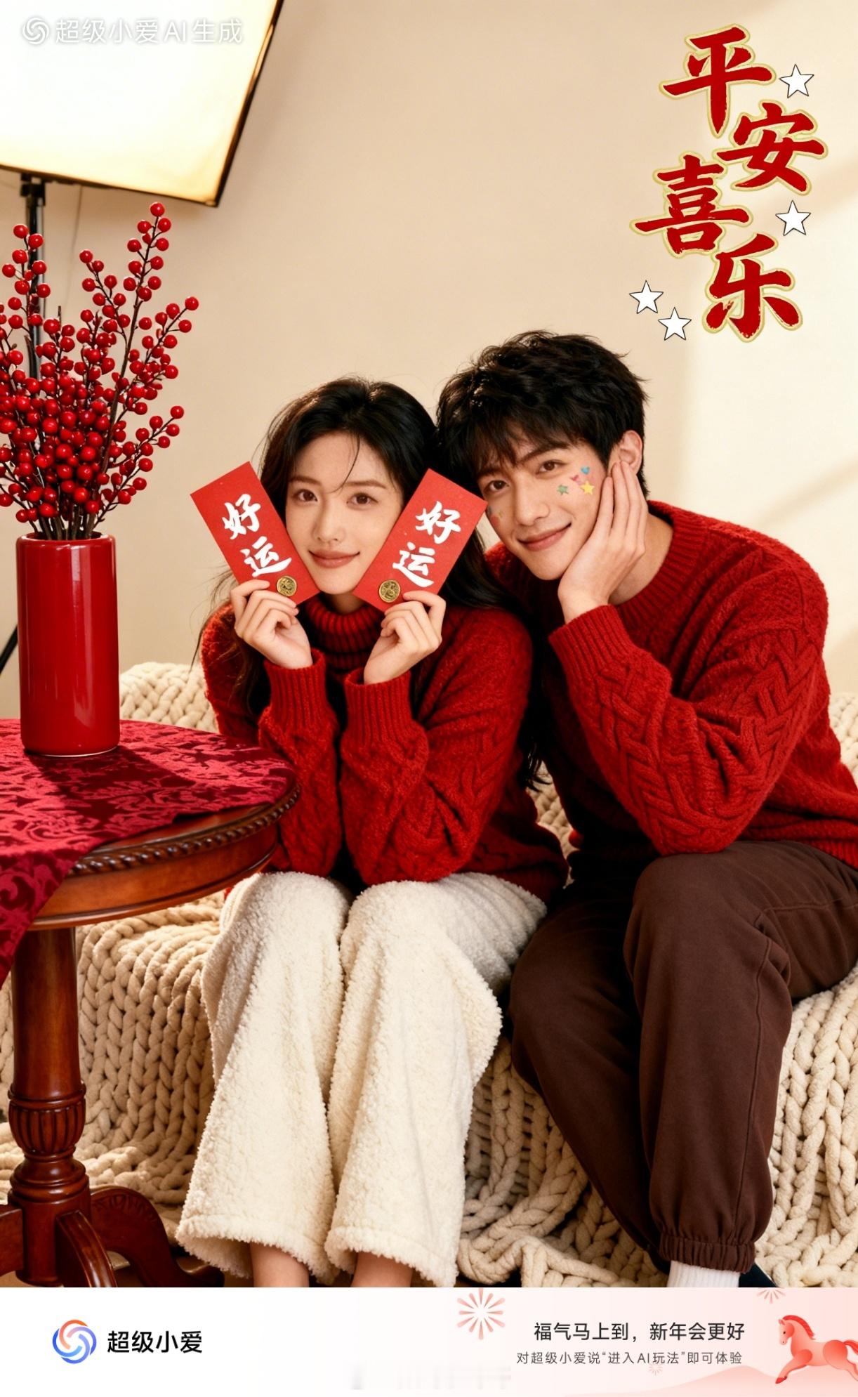 我家狗子也有新年写真啦！🧨 上传照片就能生成萌宠专属的新春表情包和头像，年味瞬