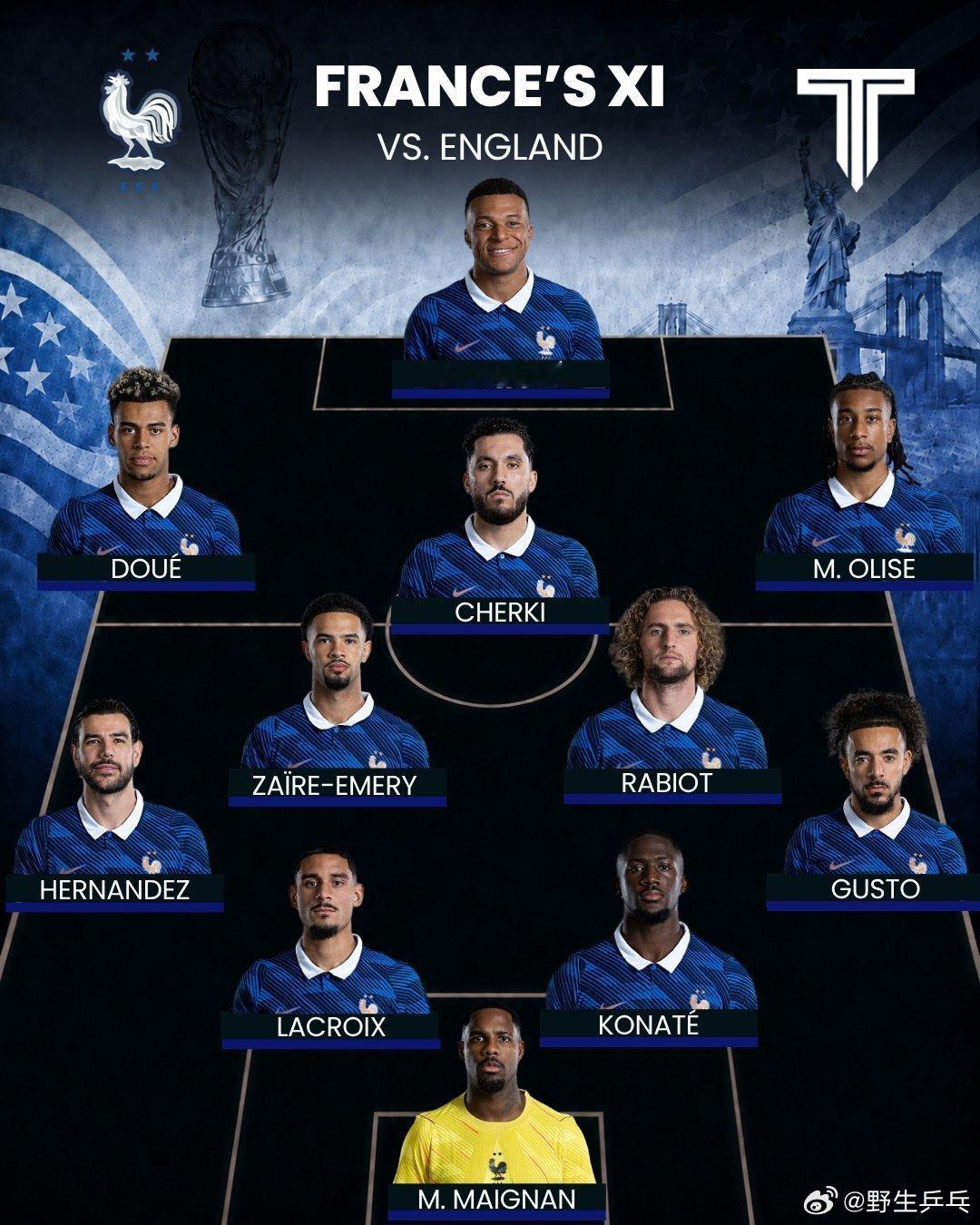 法国英格兰首发出炉凯恩贝林厄姆替补⚽️世界杯季军赛法国vs英格兰首发阵容出炉，法