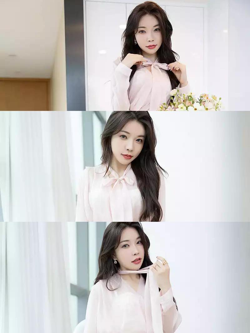 粉色连衣裙妹子徐莉芝甜美与魅力并存美女人像群 高清美女 人像写真摄影约拍