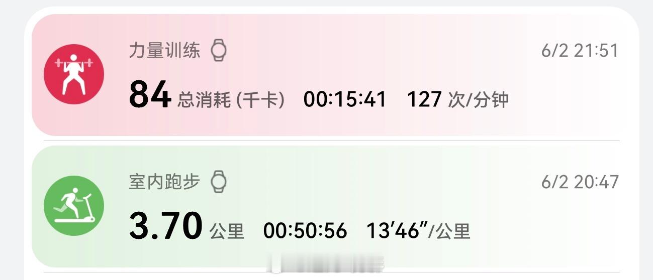 可算是坚持运动完了