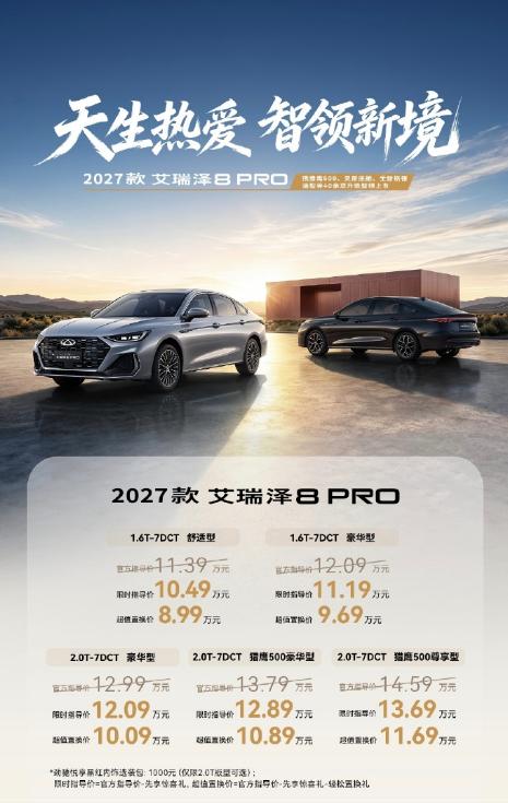 8.99万起带高速NOA：艾瑞泽8 PRO这刀砍向“燃油=低智”的刻板印象
8月