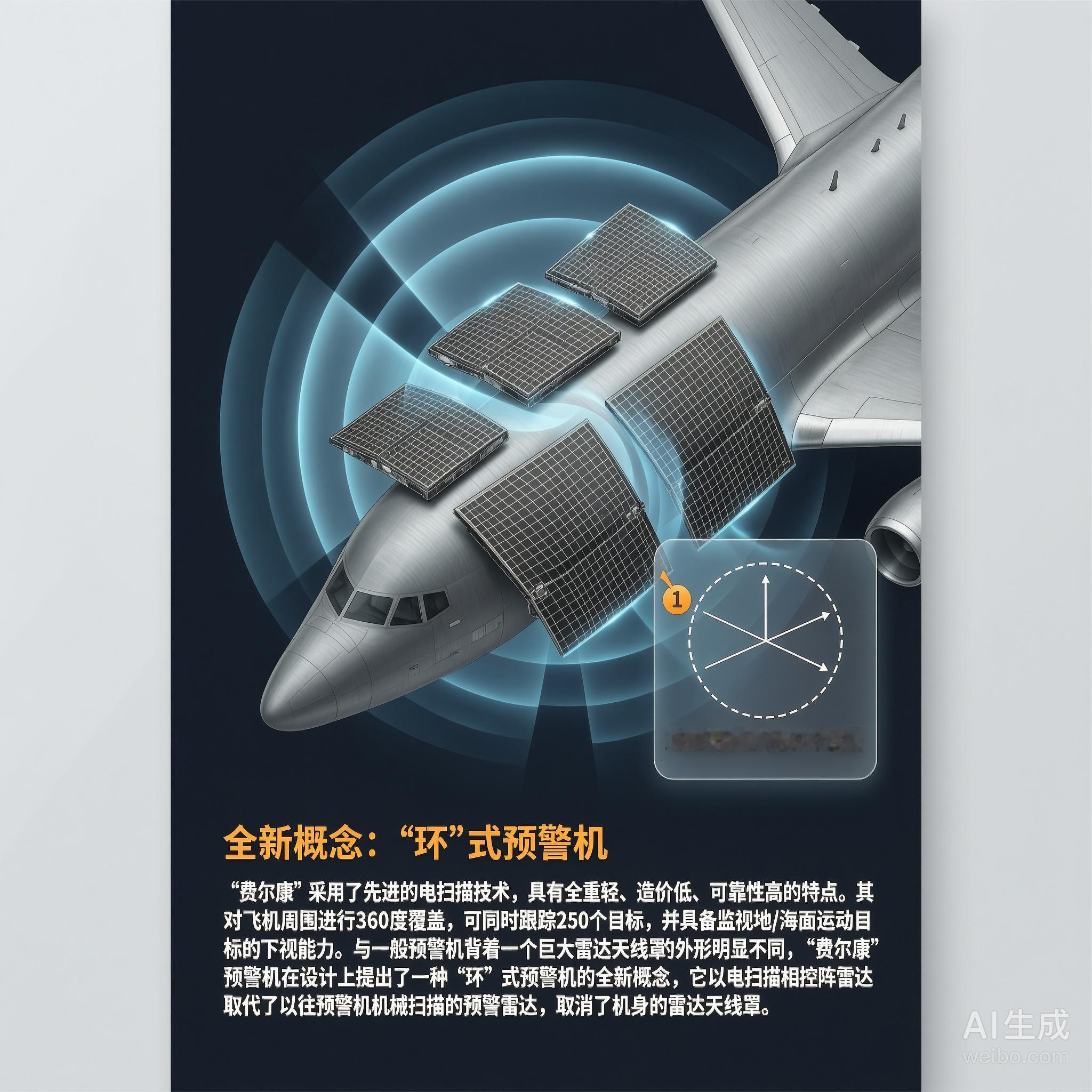 军事ai新视野  “费尔康”预警机［以色列］机长：48.41米翼展：44.42米