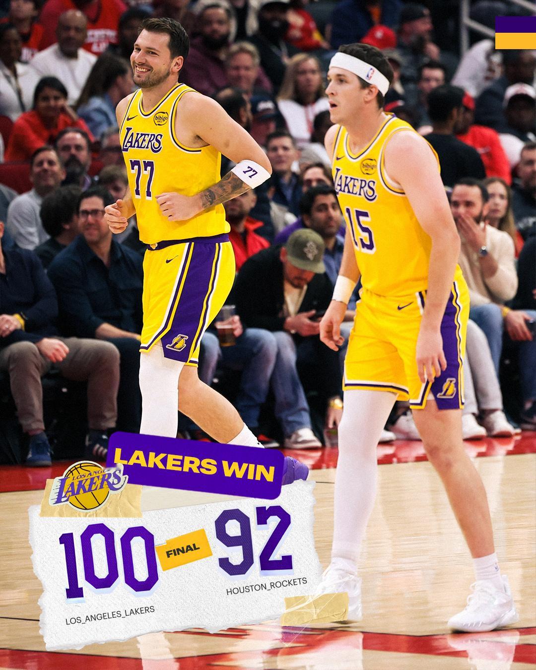 东契奇带领湖人强势确定六连胜！湖人国度LakeShow湖人vs火箭湖人战胜火箭