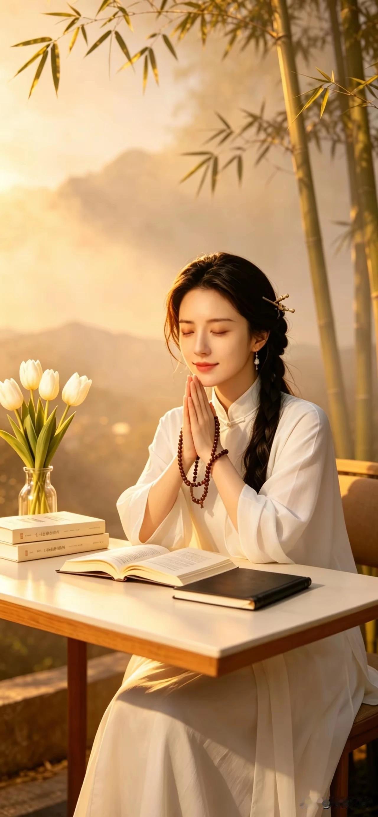 面对群山来祈祷
今天心情必须好
静心祈盼良缘到
心想事成跑不了。