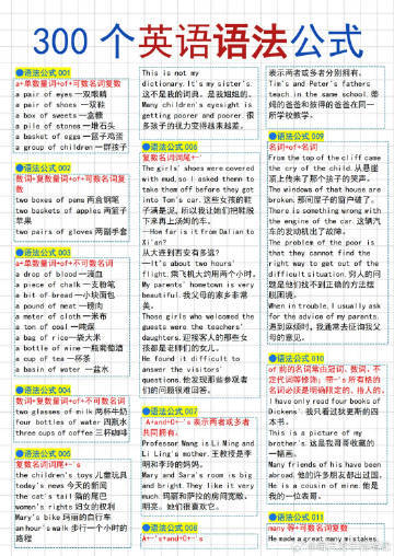 英语低于120，每天啃透这300个公式，掌握语法，再把单词背熟，英语每天都在提升
