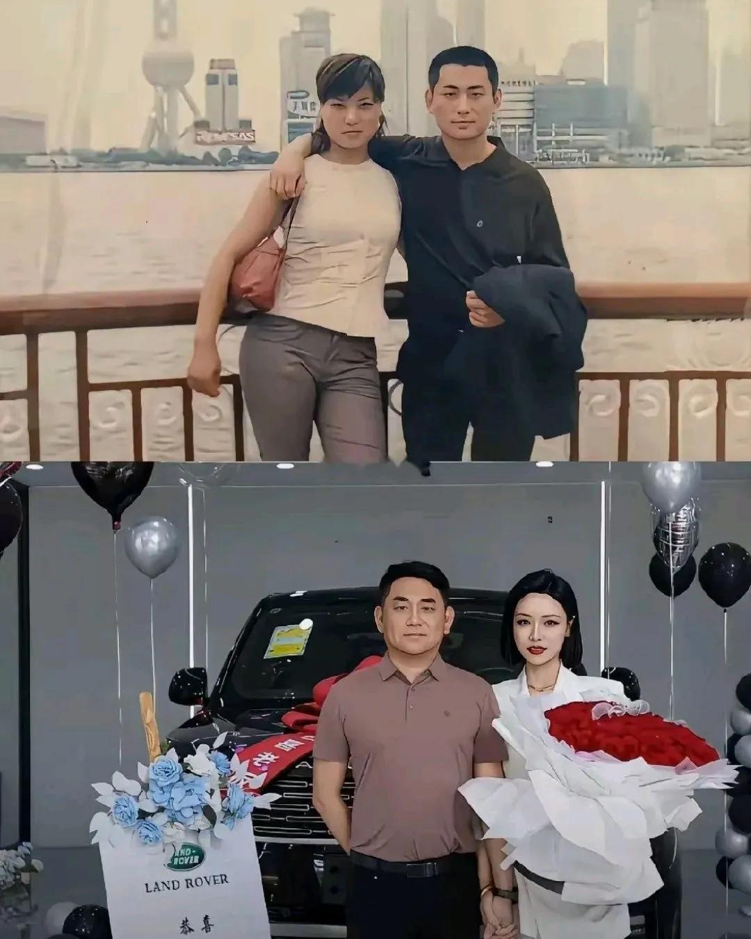 大哥这是有钱了，就把老婆给换了嘛