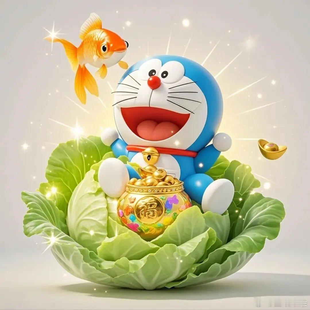 百财入账四季发财哆啦A梦好运头像 ​​​