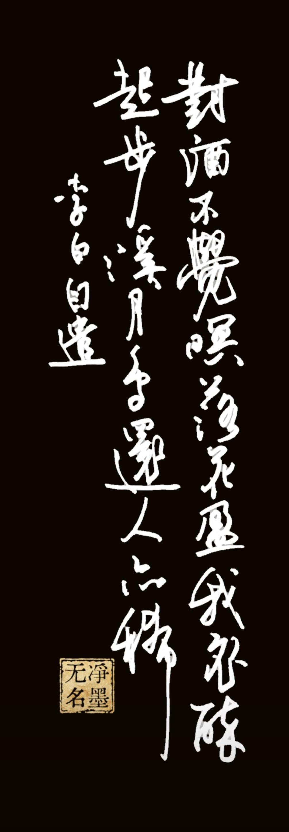 对酒沉醉，不觉暮色四合；落花漫落，铺满衣襟。
醉里起身，漫步于溪山月下，飞鸟归林