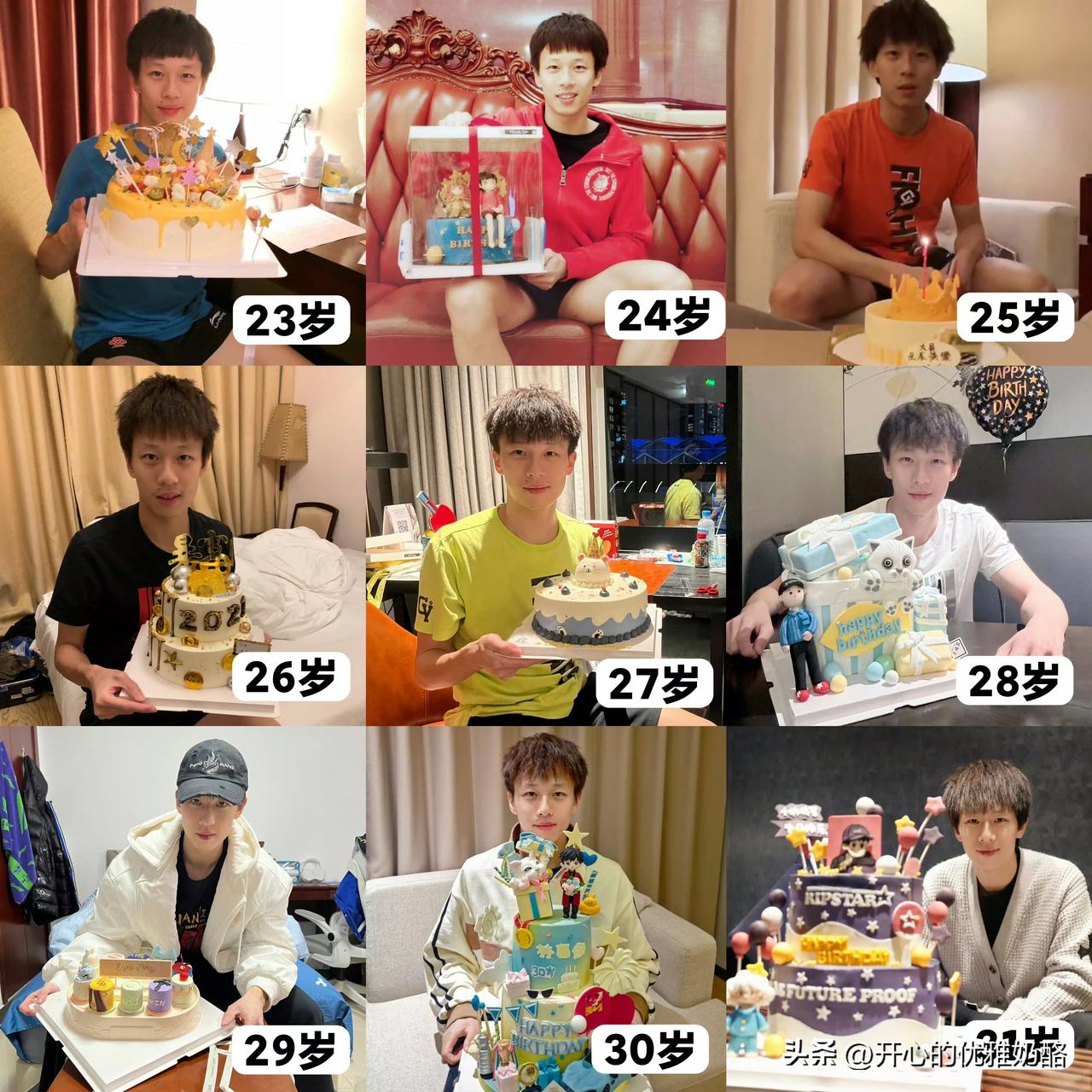 9张庆生图片，从23岁到31岁，林高远基本没变化。
岁月在他这没有留下痕迹，高远