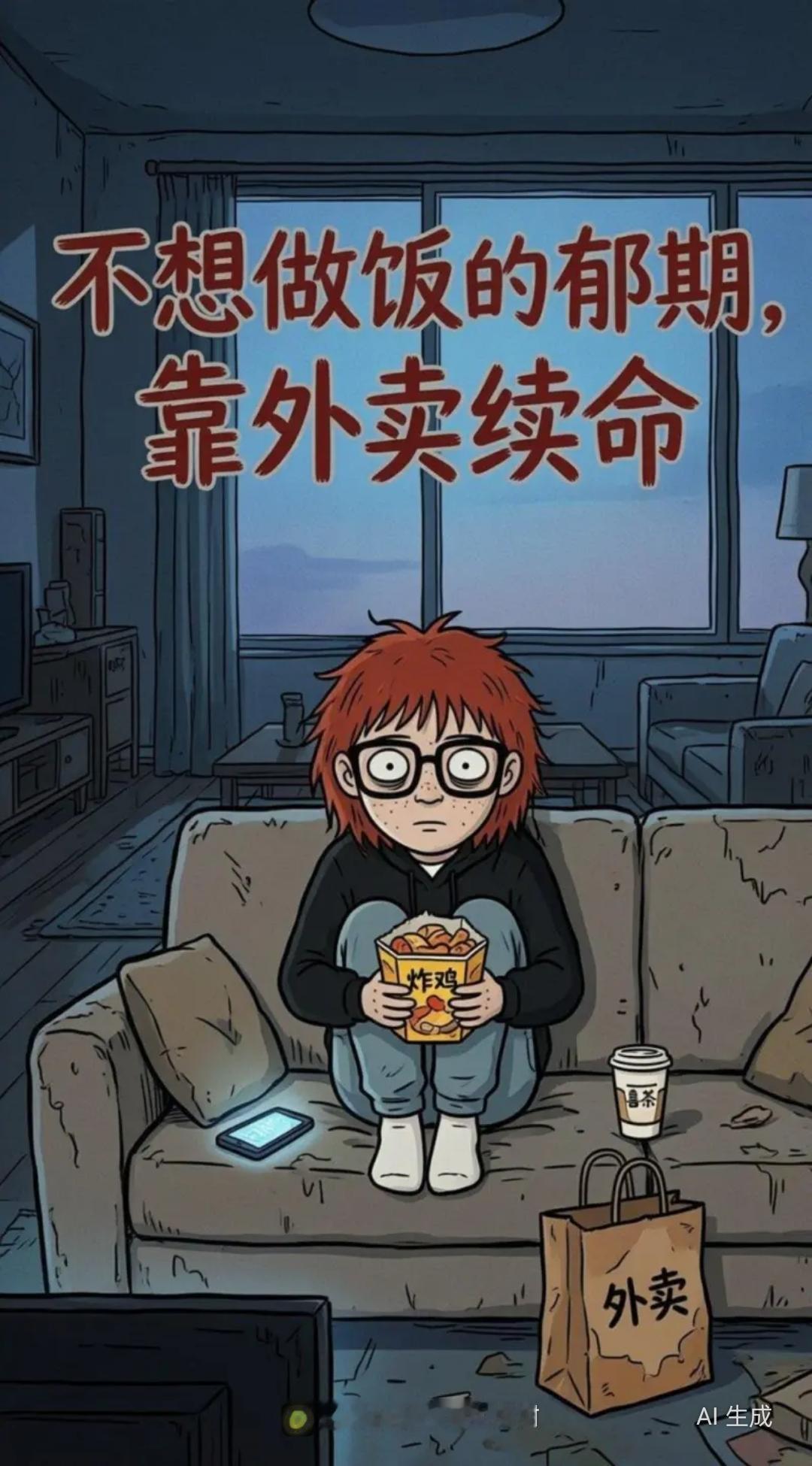 漫画 双相情感障碍 躁狂 宅 外卖