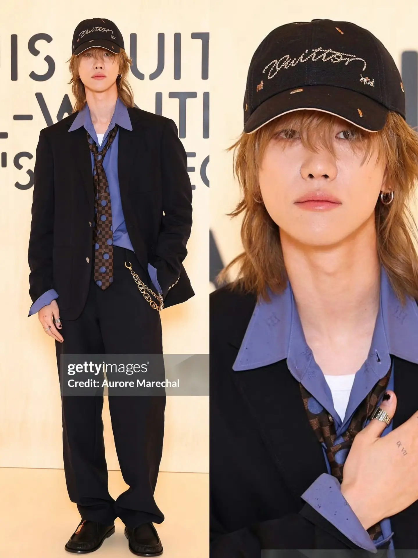 LV 26秋冬男装大秀G社生图。王鹤棣首次以全球代言人身份出席，出发造...