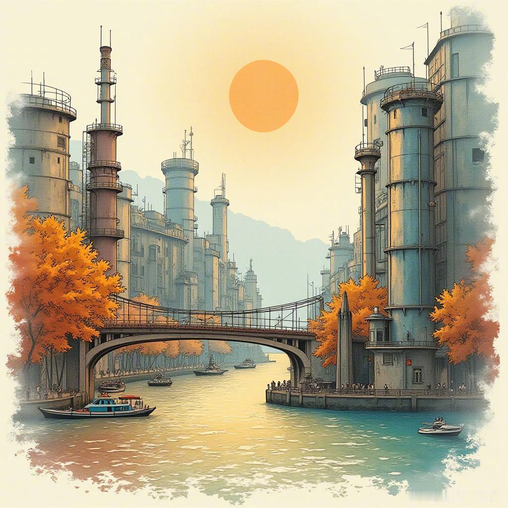 艺术如梦，色彩交织，流淌心间。每一笔都诉说着情感，沉浸在怀旧的氛围中，仿佛时光在