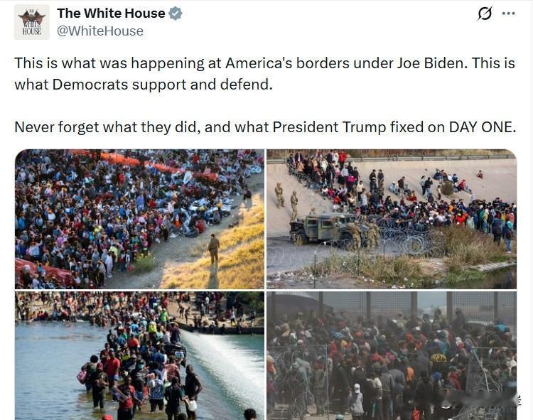 白宫:
这就是Joe Biden执政时期美国边境的景象，这正是民主党所支持、维护