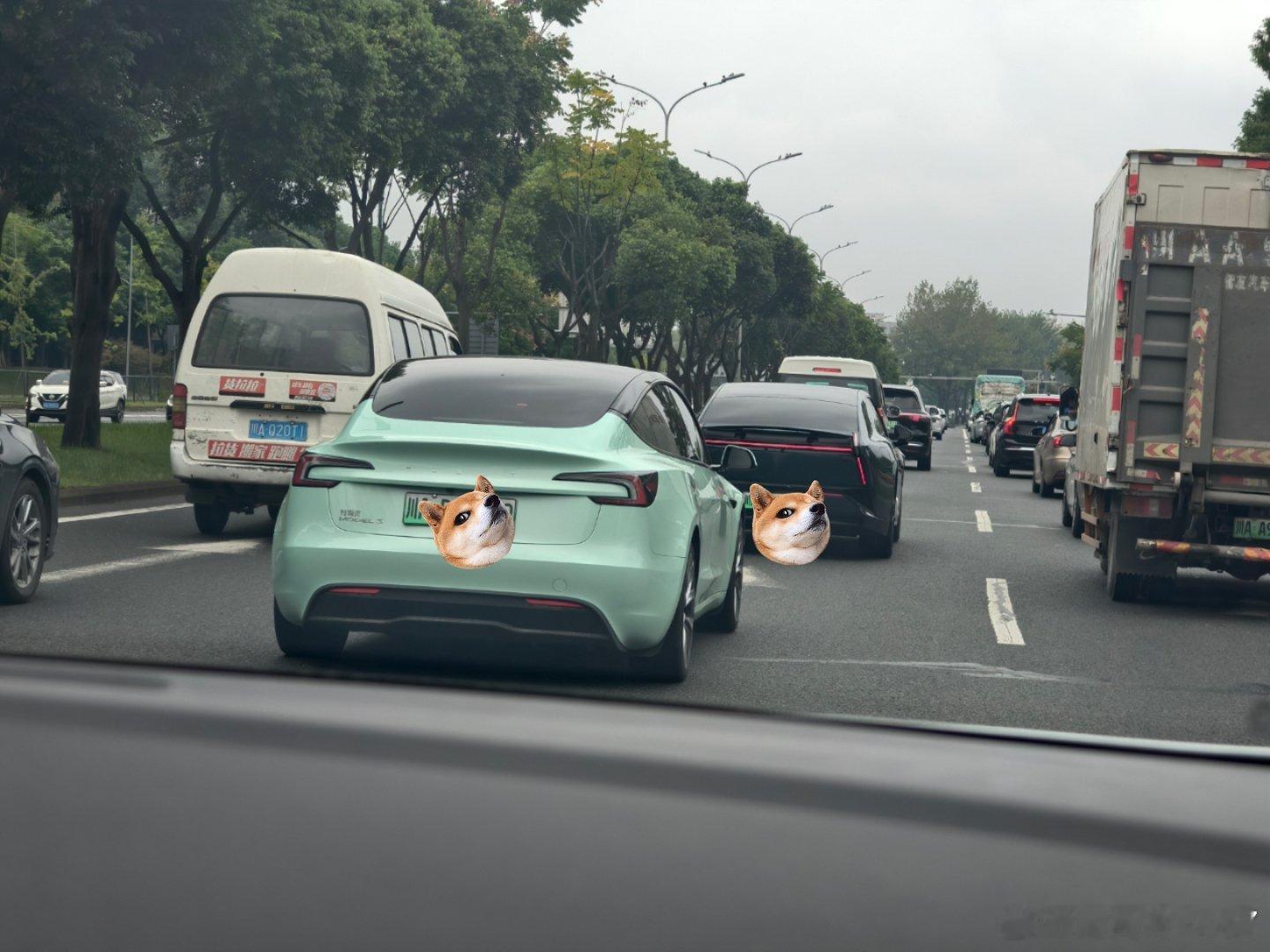 Model 3和旁边车比已经算是新时代的产物了但前面的P7直接来到了下个时代  
