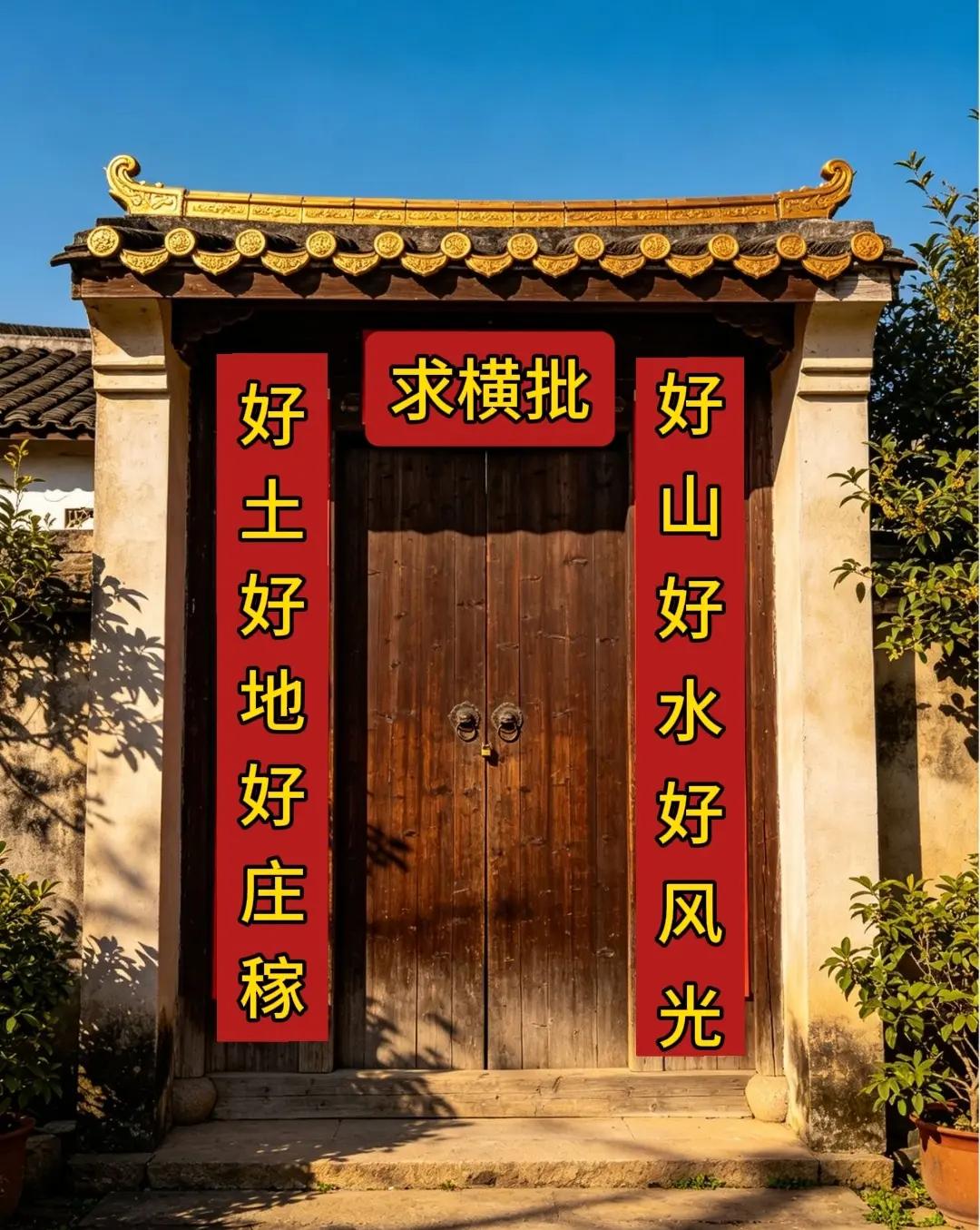 山西一户老农民家门口贴着一副对联，剧说全村六千多个人，都无人能写出合适横批，今日