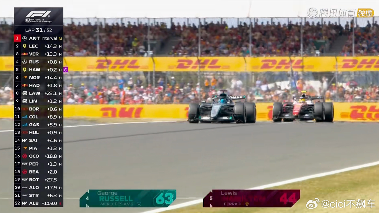 2026f1英国大奖赛 拉塞尔、汉密尔顿、维斯塔潘互相缠斗真的精彩啊…F1