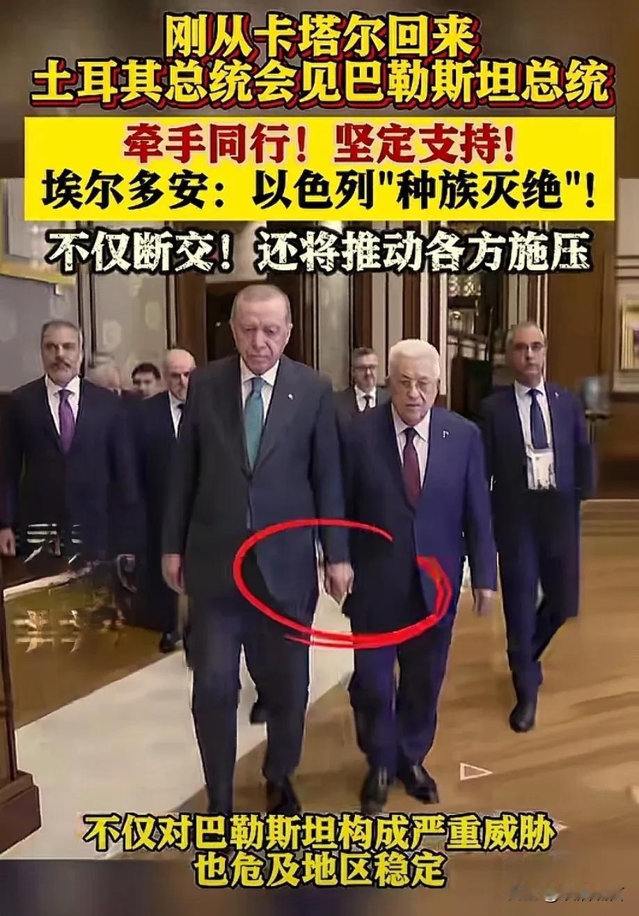 土耳其刚回来，就和巴勒斯坦国领导人会晤，并与以色列断绝！

土耳其埃尔多安这次在