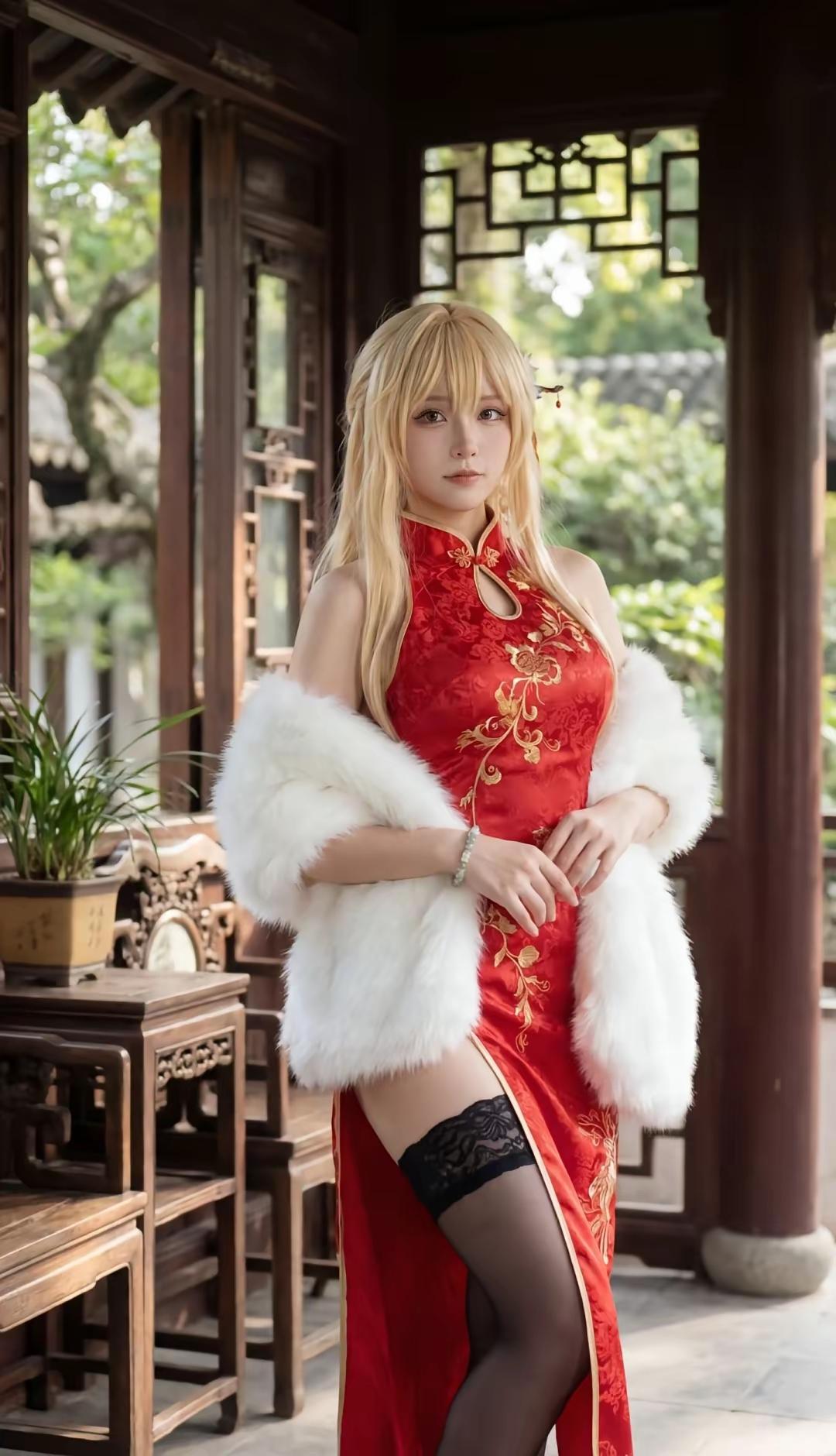 红衣美人，古典韵味，惊艳了时光