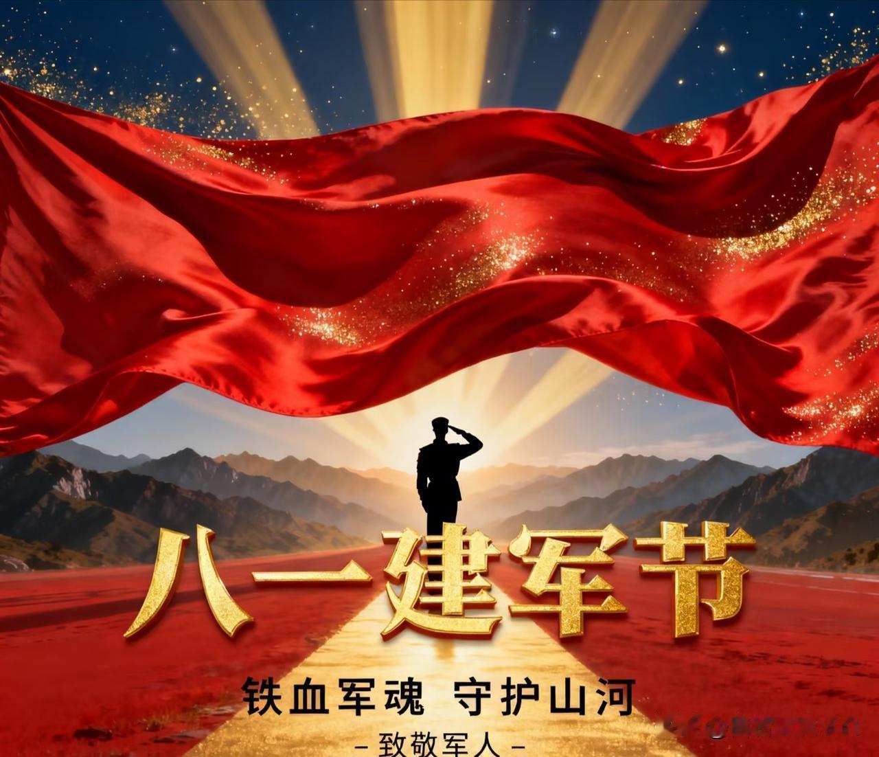 水调歌头·八一寄怀
 
九九军旗猎，热血铸山河。
少年辞家投笔，赴塞踏长戈。
训