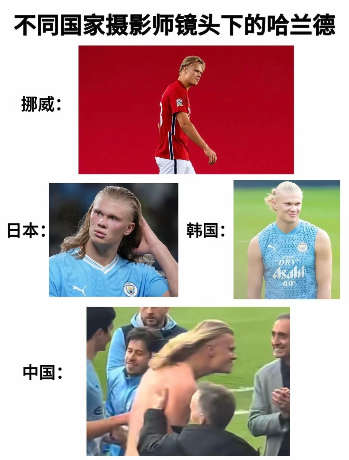 不同摄影师拍哈兰德非正经观战世界杯