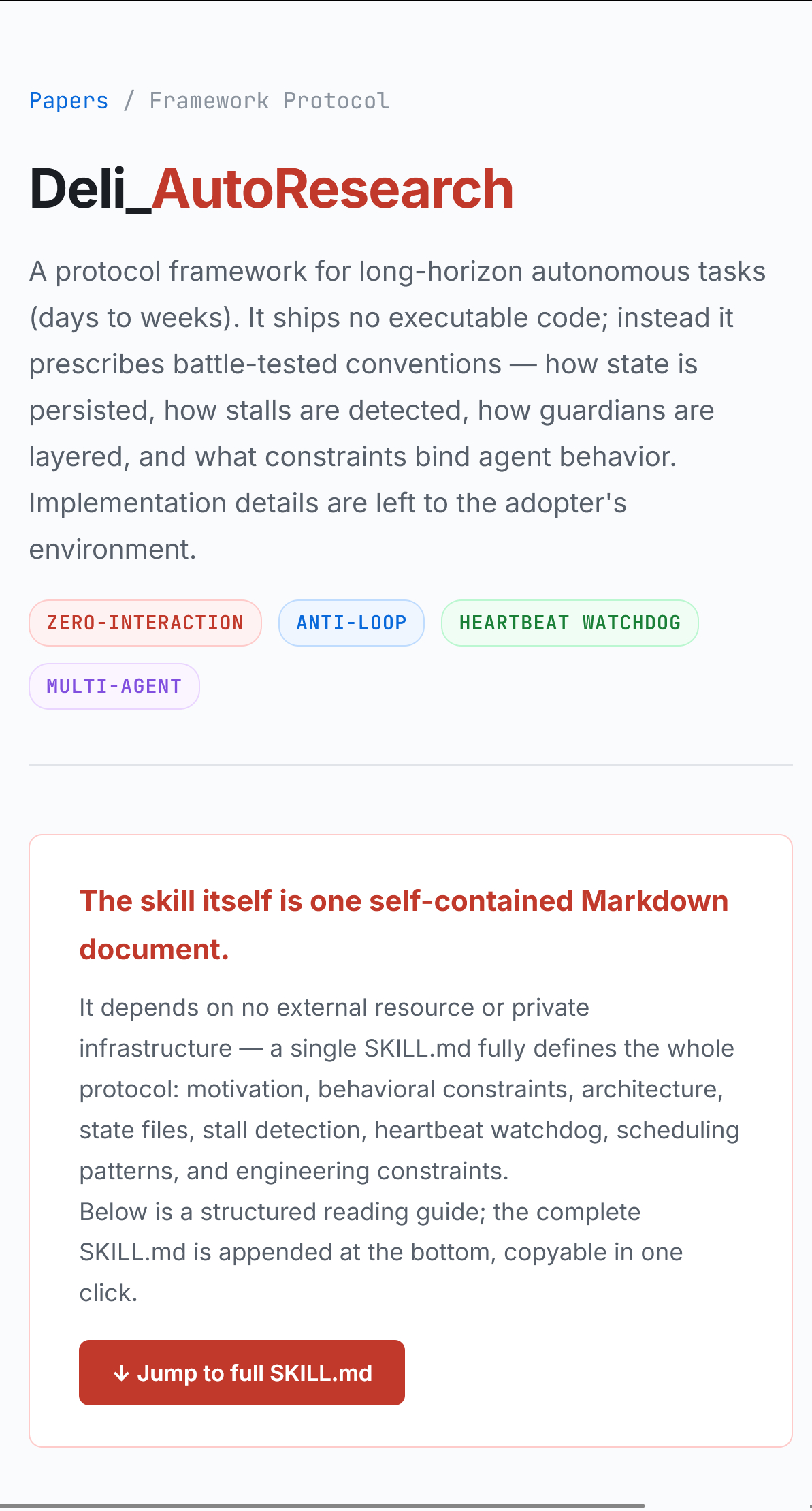 Deli_AutoResearch：一个面向长期自主任务的协议框架/Skill 