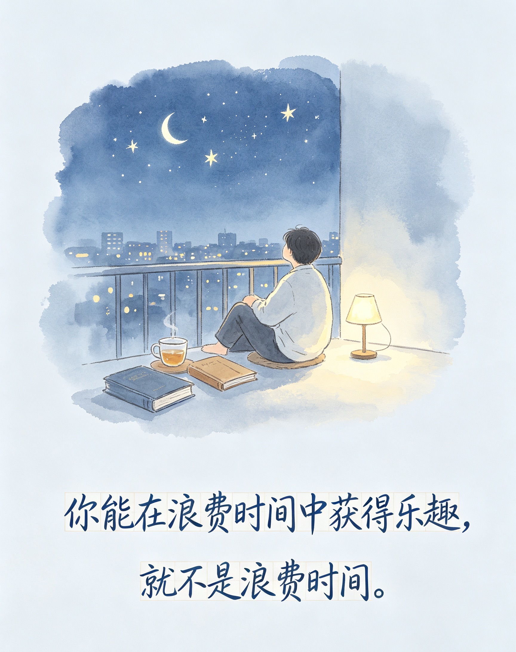 你能在浪费时间中获得乐趣，就不是浪费时间。读到这句话，内心很受宽慰。我们总被效率
