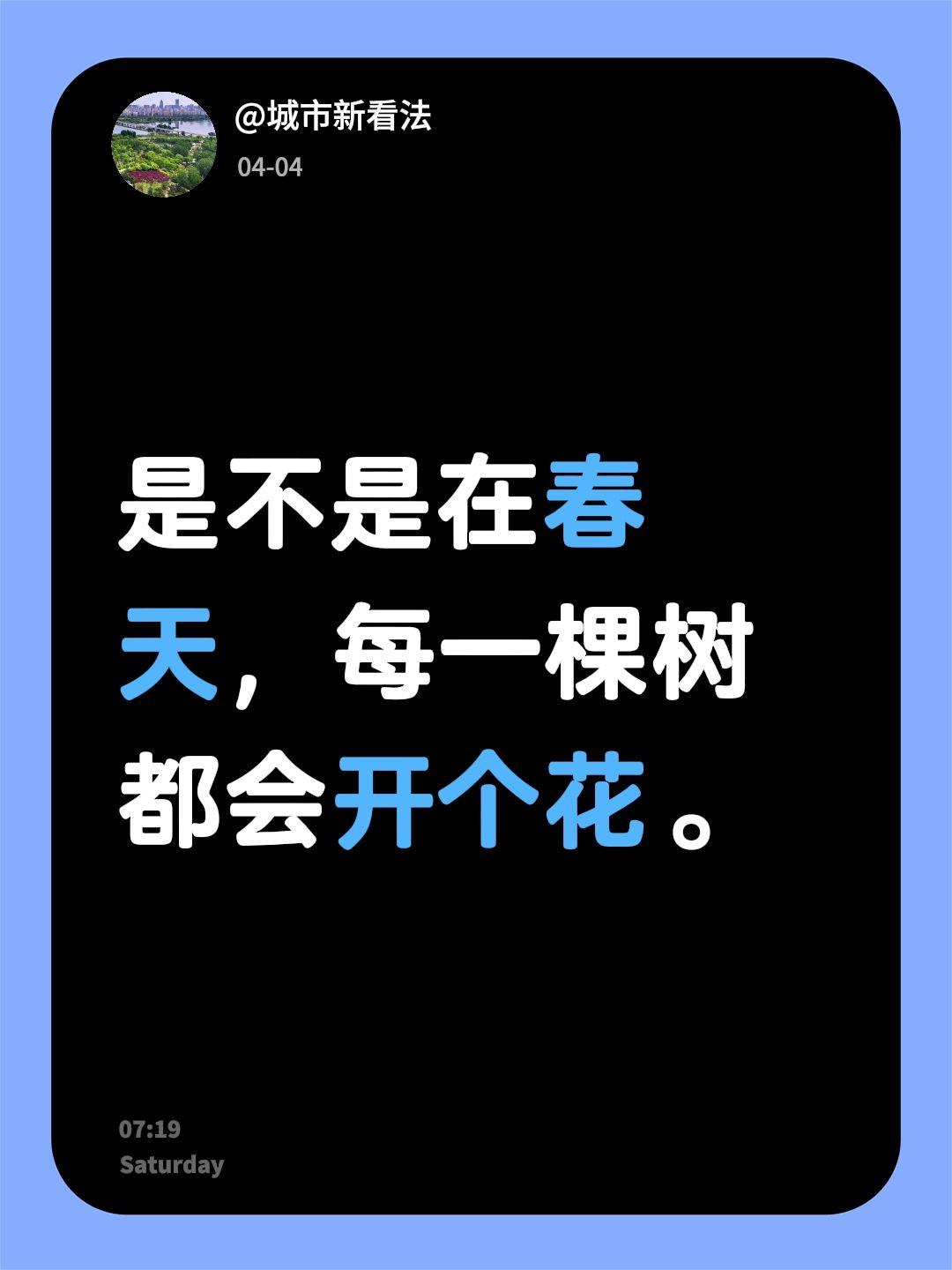 是不是在春天，每一棵树都会开个花。