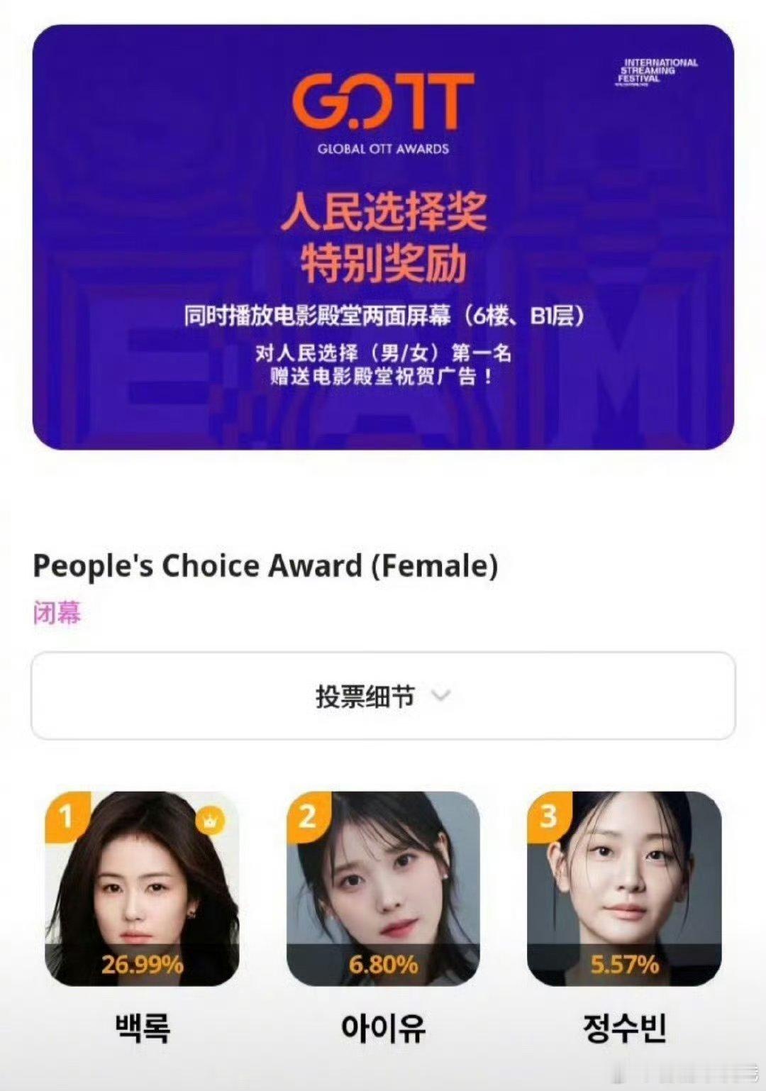 白鹿获亚洲内容大赏人气奖白鹿也太厉害了吧，海外投票也能断层第一[666] ​​​