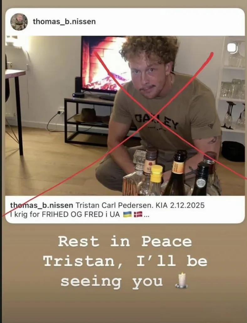 丹麦籍雇佣兵德里斯滕·彼得森在库皮扬斯克方向踩上地雷，被炸身亡。