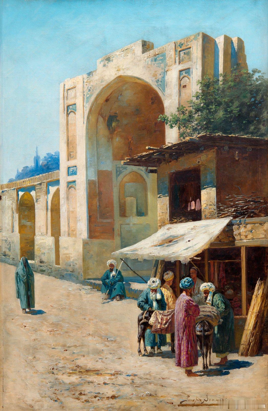 历史知识 俄国画家Richard Zommer（1866 - 1939）的作品《