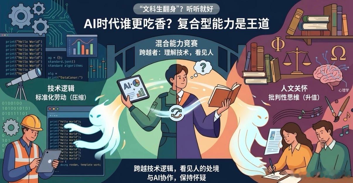 AI时代文科生更吃香了吗 之前好多人唱衰，说AI来了文科生最先失业，现在看完全反