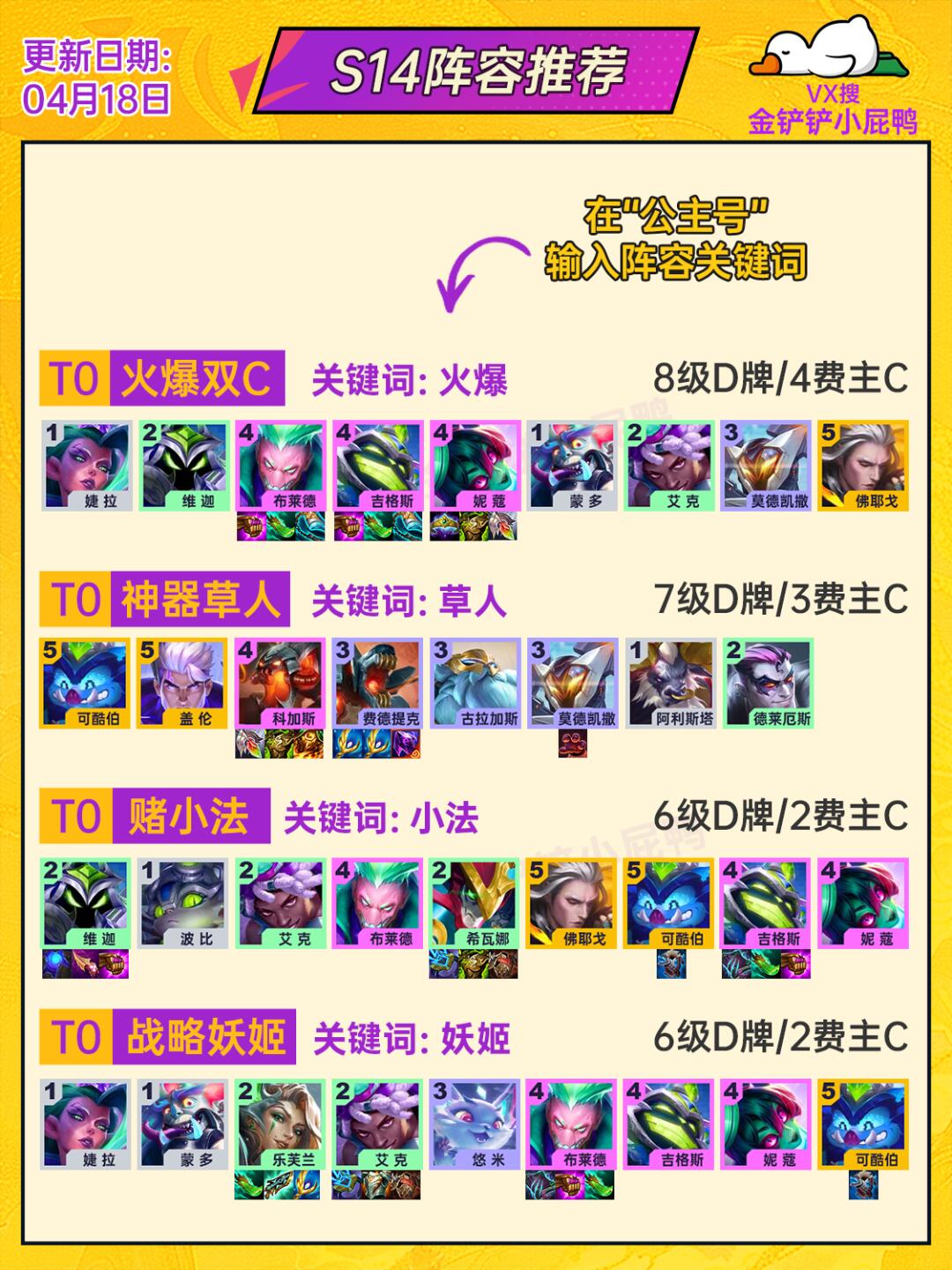 4月18日阵容推荐！皇子成大热阵容