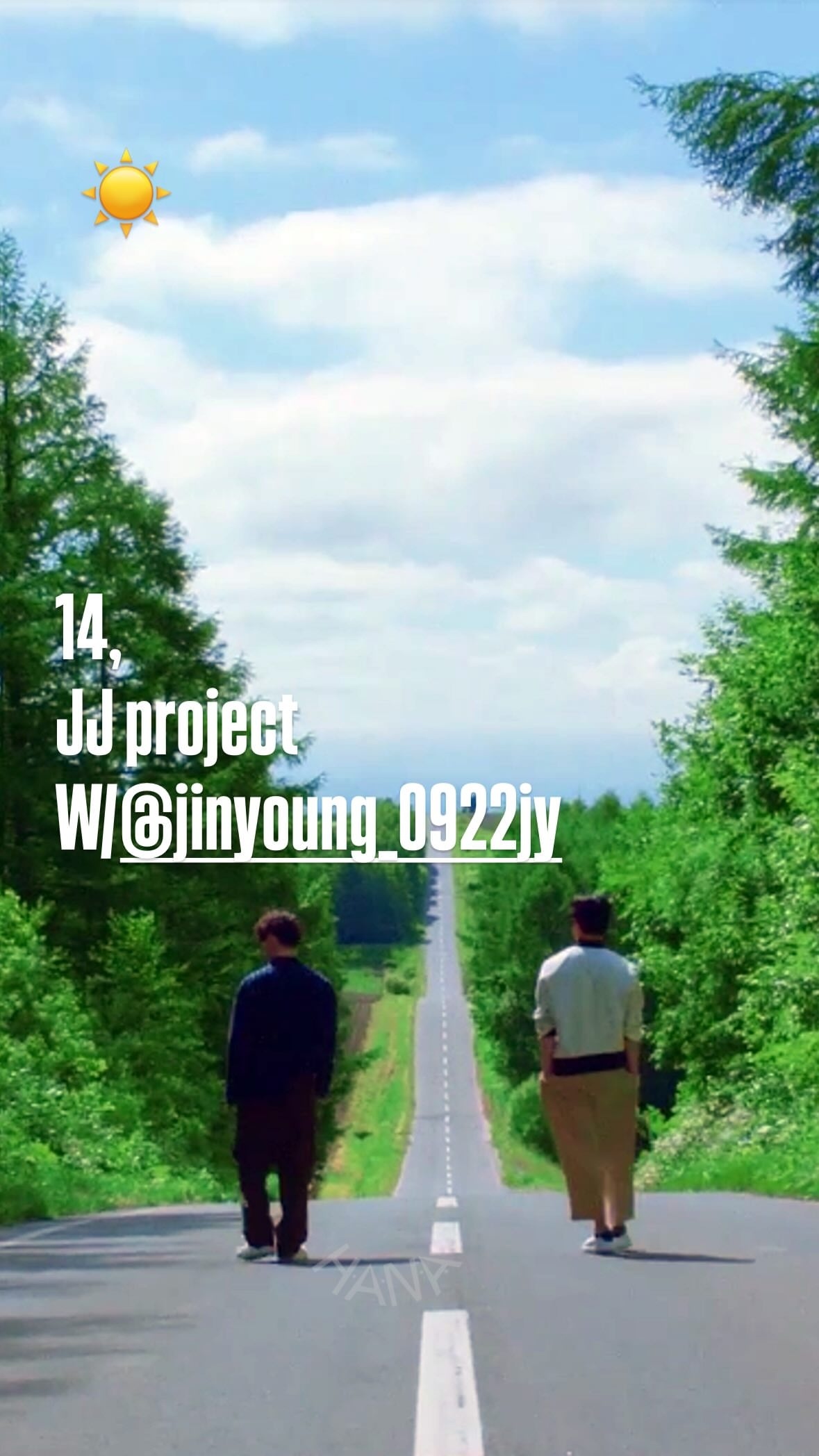 🌴小林instory更新. 「 ☀️14，JJ project W/@ jin