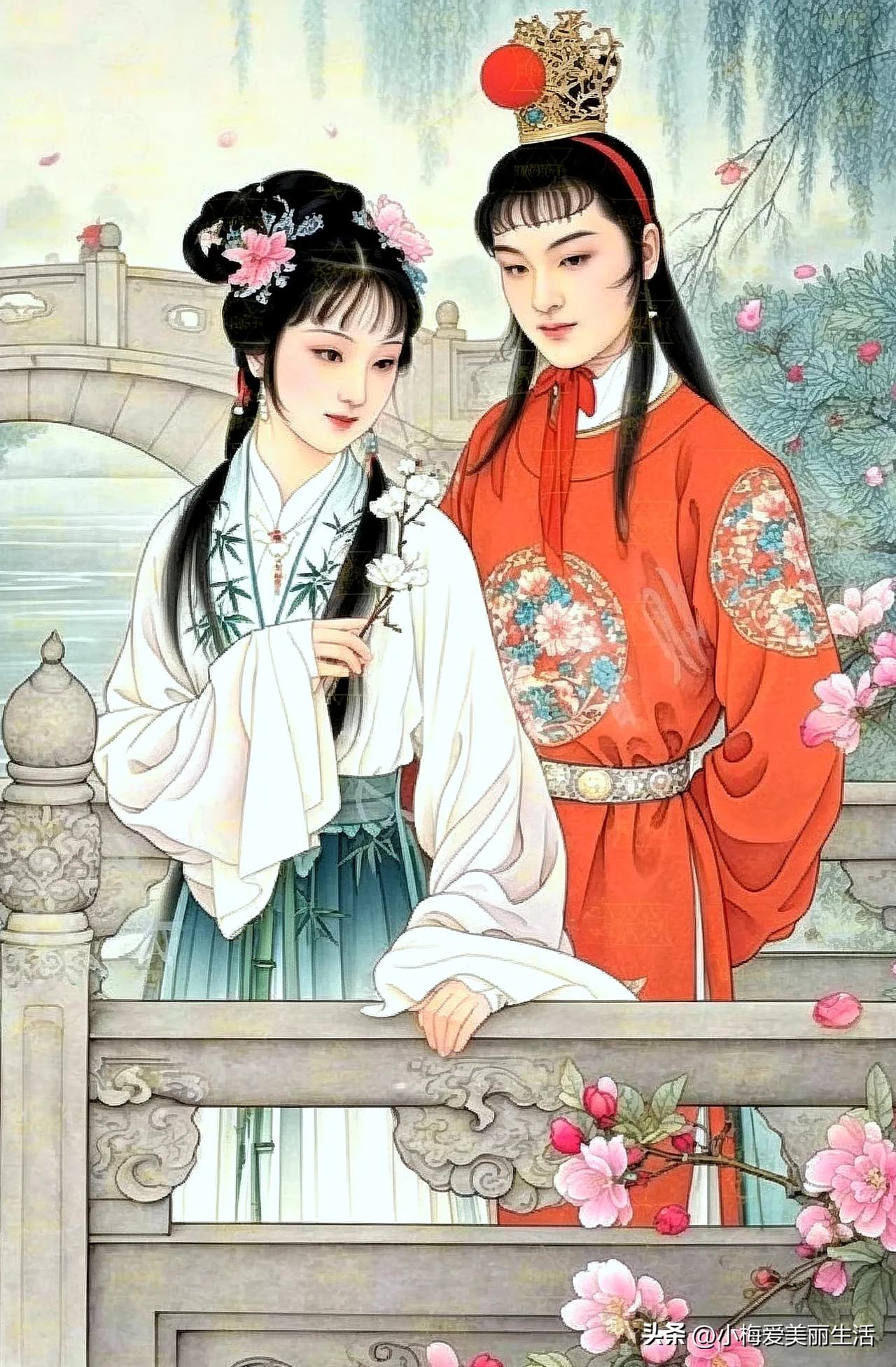 桥上花影动，桥下人影长。