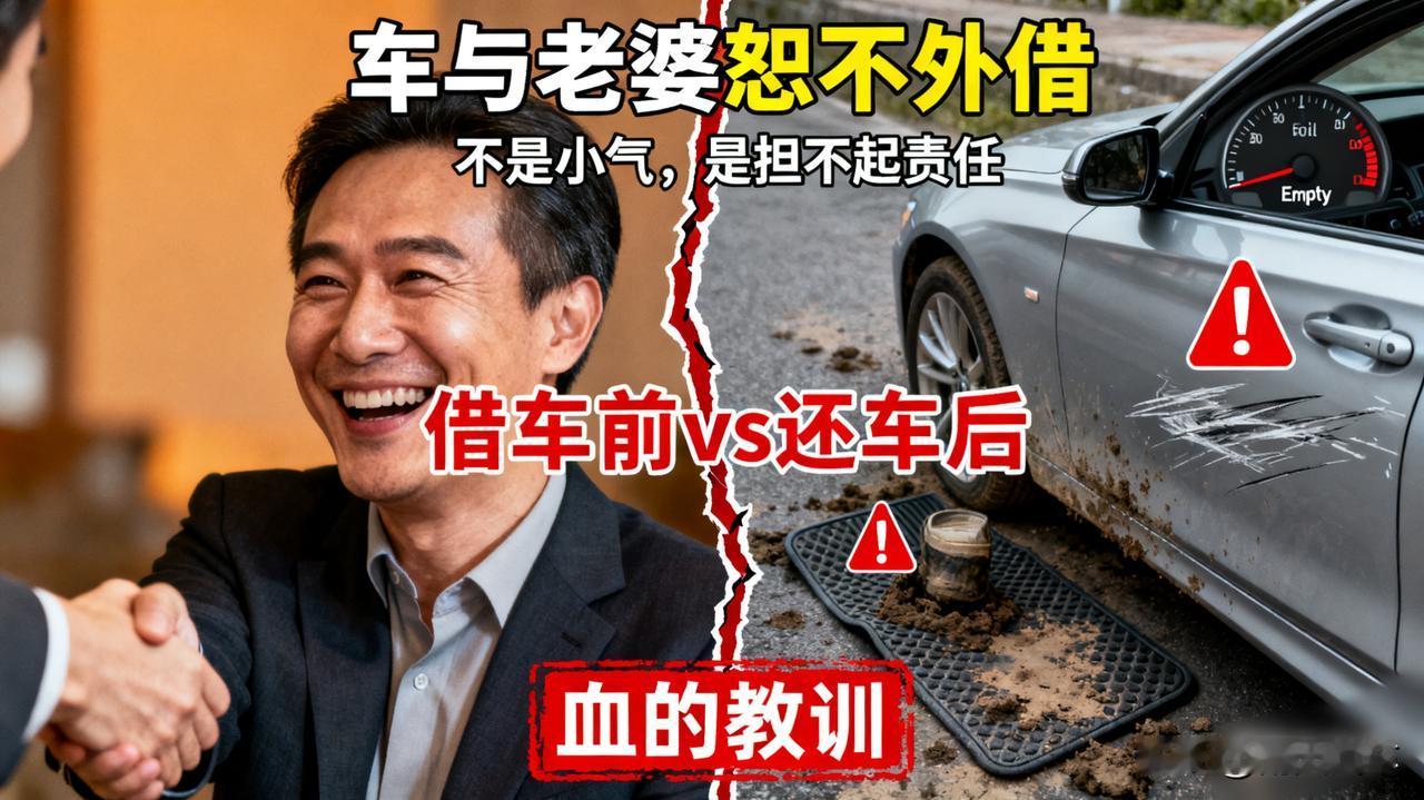 车与老婆恕不外借

亲戚借车，不好意思拒绝，结果还回来时油表见底，车里全是泥，还
