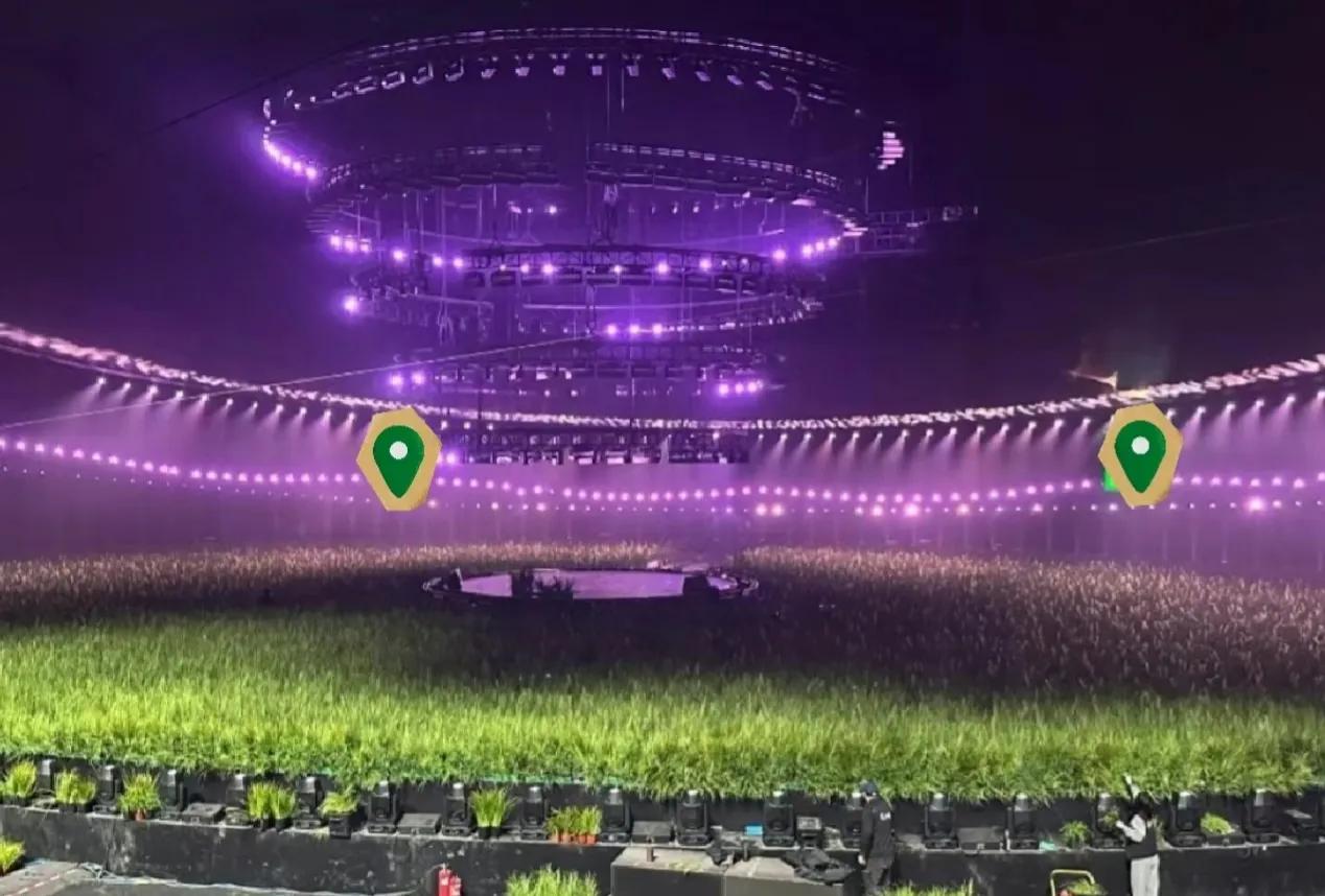 据爆料，浪5这一望无垠的草舞台，本以为是高科技，没料居然全都是真草！！去年水舞台