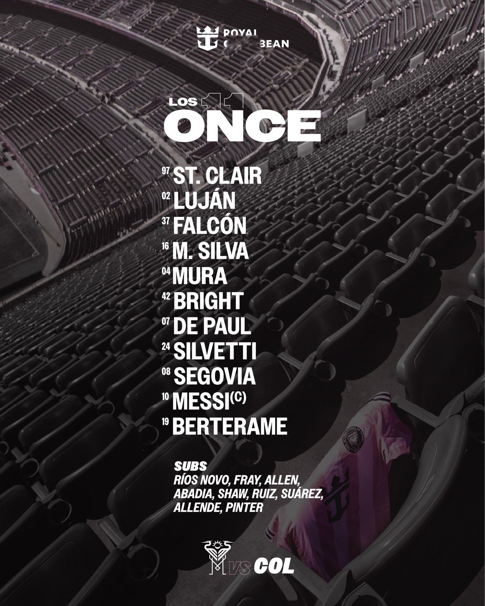 迈阿密国际vs科罗拉多急流首发出炉！梅西领衔！苏亚雷斯替补！梅西科罗拉多急流vs