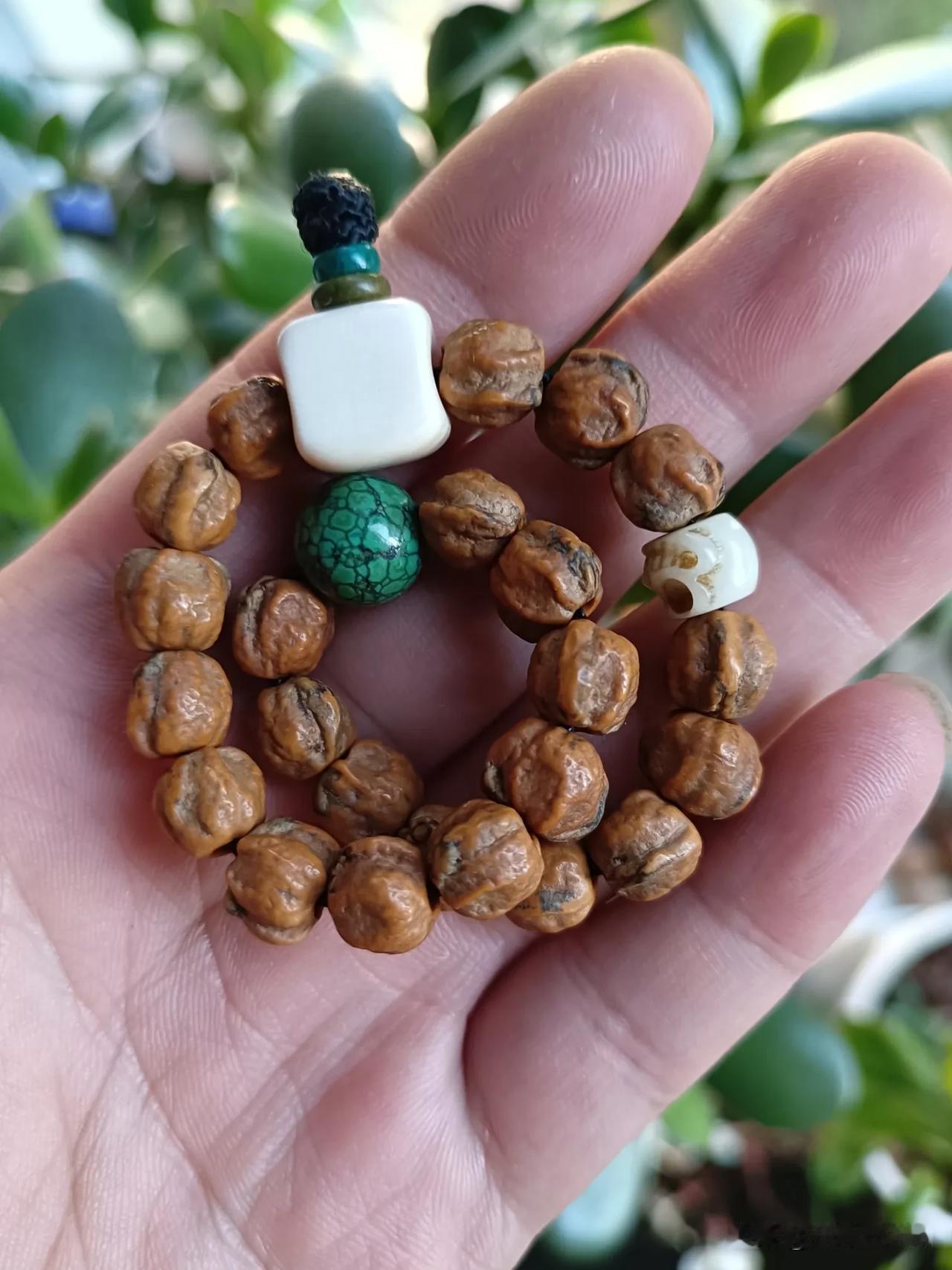 都说头条里面没有玩百香籽的，我怎么不信呢？
大家看看我的这条小百香籽手串，过年的