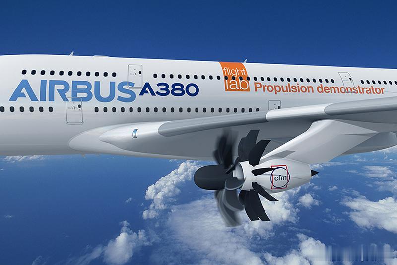 空客A380变身"空中实验室"，测试下一代开式风扇发动机空客正将首架A380原型