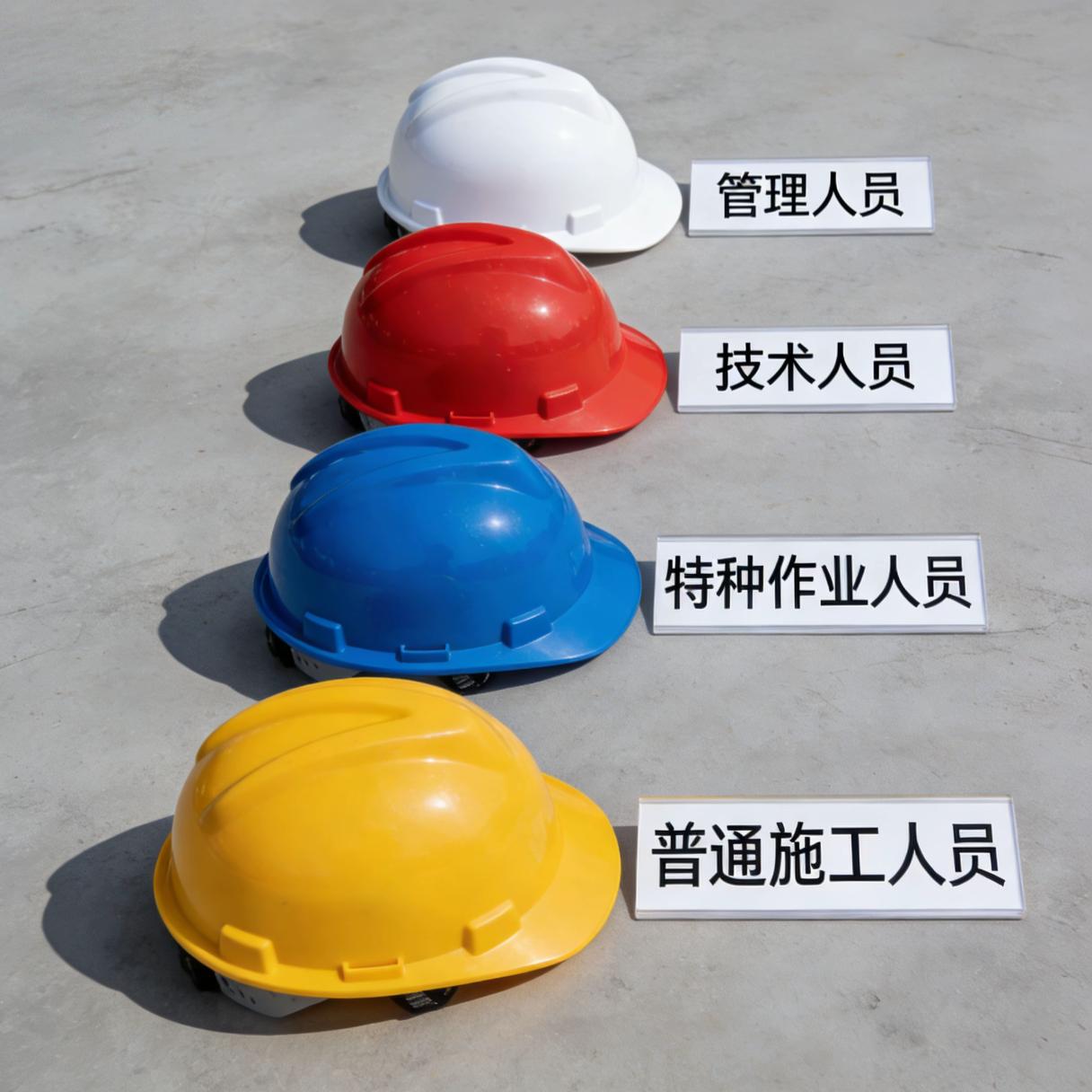 安全帽一戴，让你秒懂工地谁最大！
安全帽颜色顺口溜（工地专用）
黄：干活工人
红